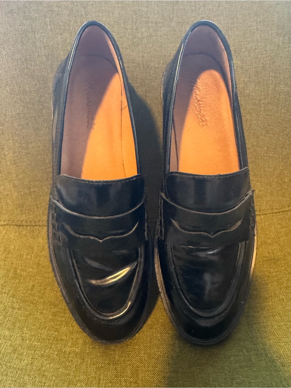 Madewell Black Patent Leather Penny Loafers